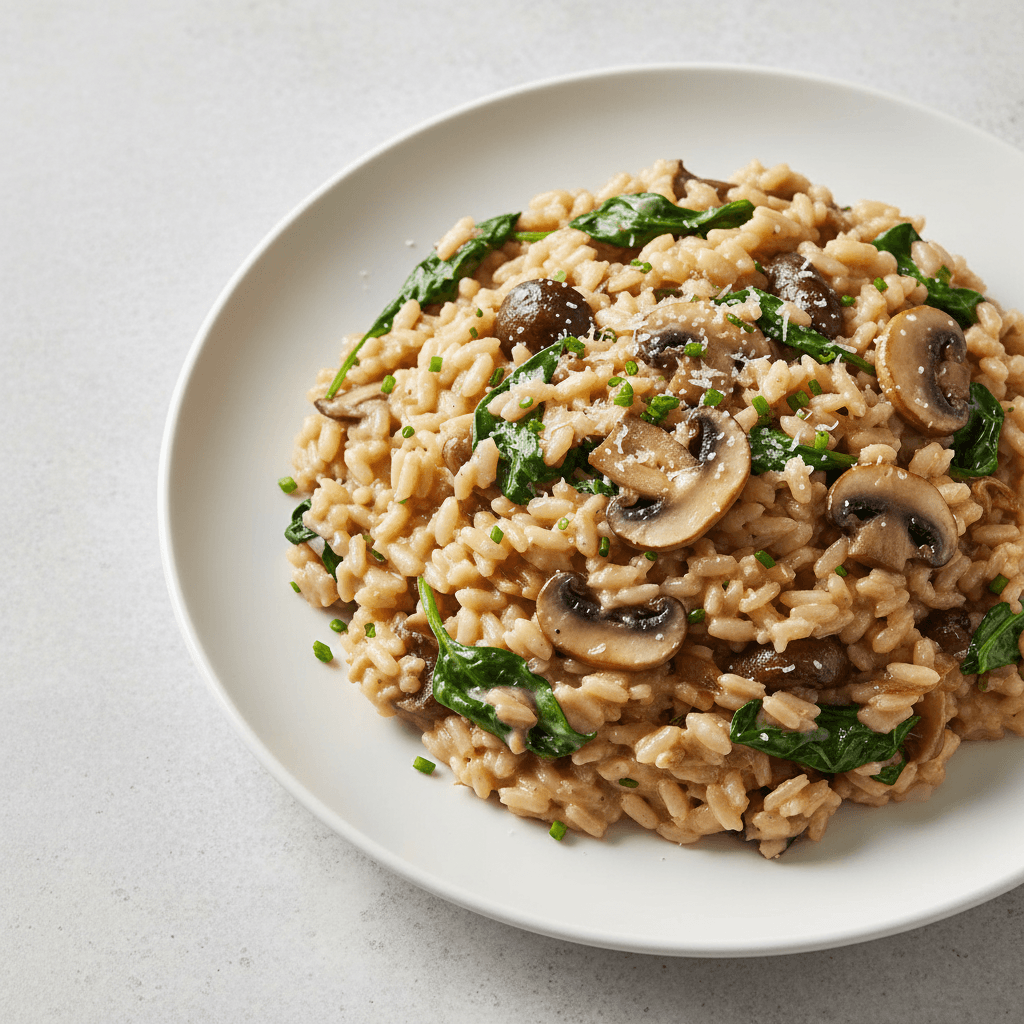 Creamy Mushroom and Spinach Risotto